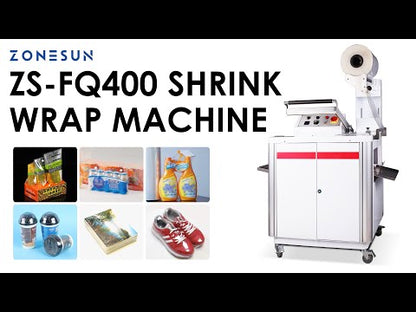 ZONESUN ZS-FQ400 Semi Automatic Shrink Wrapping Machine L-Type Sealing Wrapper Bottles Boxes Cartons Packaging