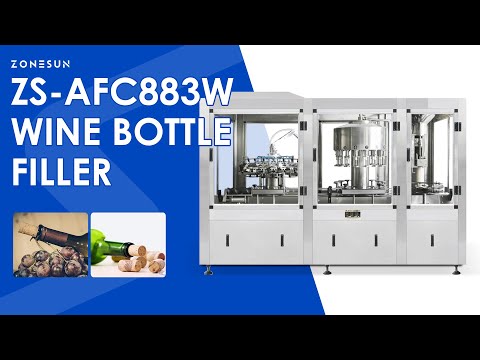 Zonesun ZS-AFC883W Automatic Wine Bottle Rinsing Filling and Corking Machine