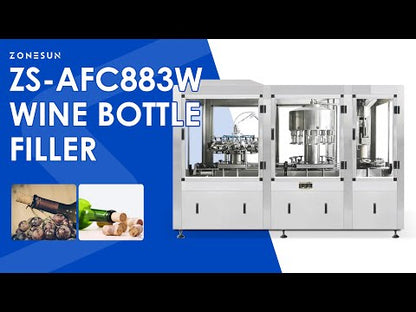 Zonesun ZS-AFC883W Automatic Wine Bottle Rinsing Filling and Corking Machine