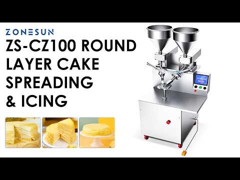 ZONESUN ZS-CZ100 Automatic Cake Spreading and Icing Machine for Thousand-Layer Cake Birthday Cake and Layered Bakery Production