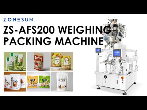 ZONESUN ZS-AFS200 Automatic Rotary Premade Pouch Packing Machine Granules Nuts Filling Weighing Equipment