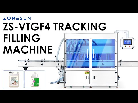 ZONESUN ZS-VTGF4 Automatic 4-Head Tracking Filling Machine Servo Gear Pump Shampoo Cream Filler