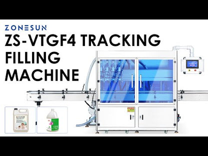ZONESUN ZS-VTGF4 Automatic 4-Head Tracking Filling Machine Servo Gear Pump Shampoo Cream Filler