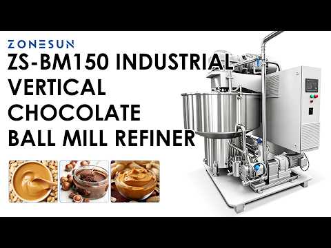 ZONESUN ZS-BM150 Food Grade Vertical Ball Mill, Pro Refiner Machine for Chocolate Paste, Almond & Peanut Butter Grinding