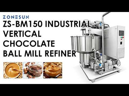 ZONESUN ZS-BM150 Food Grade Vertical Ball Mill, Pro Refiner Machine for Chocolate Paste, Almond & Peanut Butter Grinding