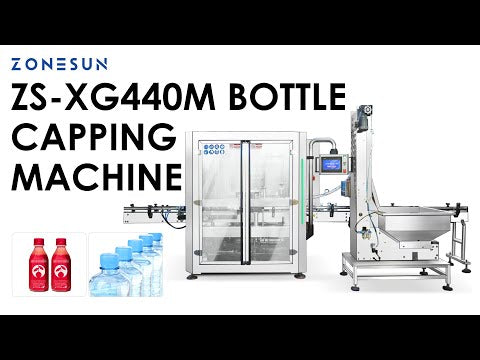 ZONESUN ZS-XG440M Automatic Rotary 8 Heads Capping machine  Plastic Bottle Cap Screwing Equipment with Automatic Cap Elevator