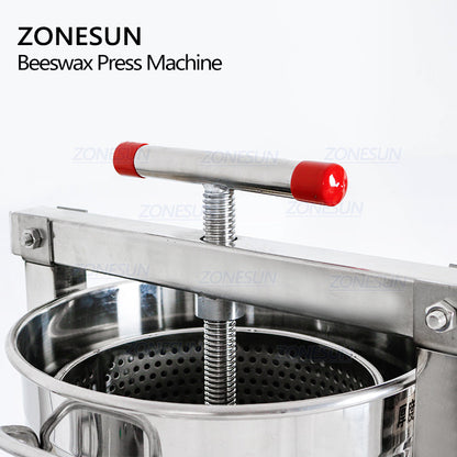 ZONESUN Manual Stainless Steel Honey Wax Pressure Machine Fully Enclosed Squeezer Paraffin Rolling Mill Waxing