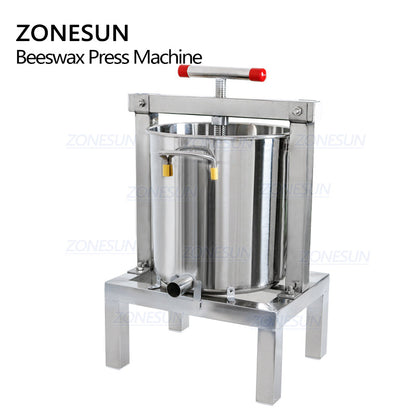 ZONESUN Manual Stainless Steel Honey Wax Pressure Machine Fully Enclosed Squeezer Paraffin Rolling Mill Waxing