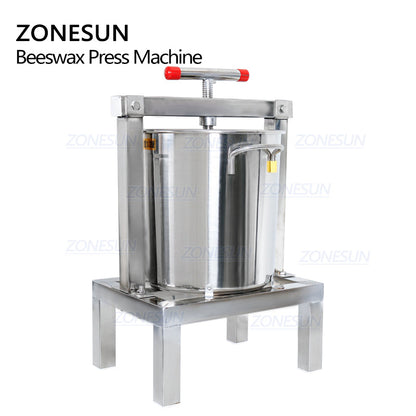 ZONESUN Manual Stainless Steel Honey Wax Pressure Machine Fully Enclosed Squeezer Paraffin Rolling Mill Waxing