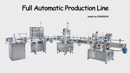 ZONESUN 4‑Nozzles Liquid Filling, Capping & Round Bottle Labeler Line