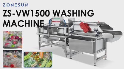 Zonesun ZS‑VW1500 Automatic Vegetable Washer with Vortex Cleaning