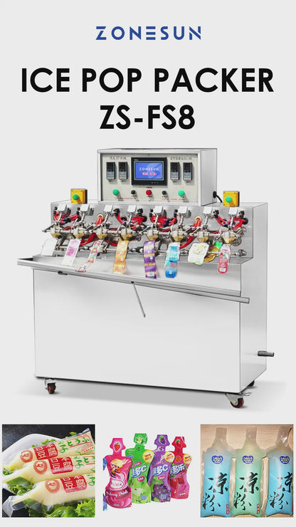 Zonesun ZS-FS8 Automatic 8‑Head Ice Pop Packing Machine