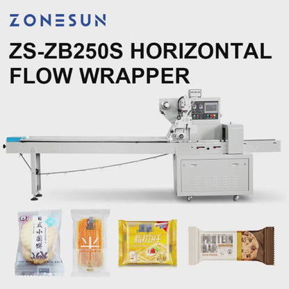 ZONESUN ZS-ZB250S Horizontal Flow Wrapping Packaging Machine