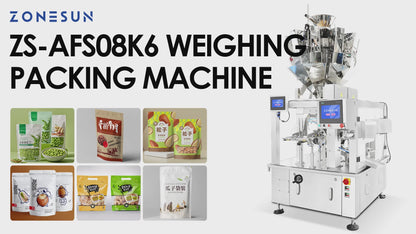 ZONESUN ZS-AFS200 Automatische rotierende Fertigbeutel-Füll- und Verschließmaschine für Granulat, Nüsse & Tiernahrung