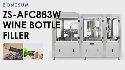 Zonesun ZS-AFC883W Automatic Wine Bottle Rinsing Filling and Corking Machine