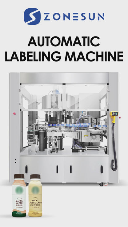 ZONESUN ZS-CYXR12 Hot Melt Glue Labeling Machine  Industrial PET Bottle OPP Film Applicator for Beverage