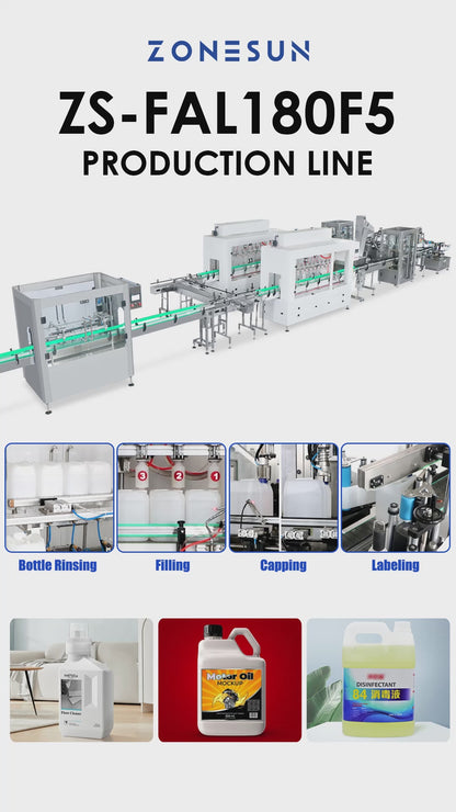 Zonesun ZS-FAL180F5 Corrosive Liquid Packaging Line with Full Process