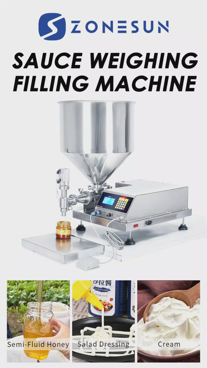 Zonesun ZS-SCF1 Viscous Paste Filler Machine Honey and Sauce Weighing Filling Machine