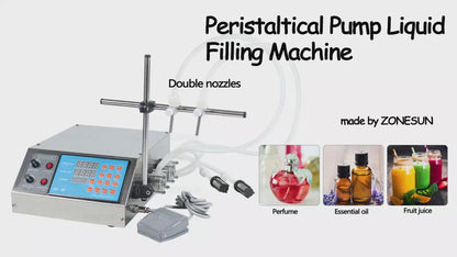 ZONESUN ZS‑YTPP2T 2‑Head Peristaltic Pump Liquid Filling Machine