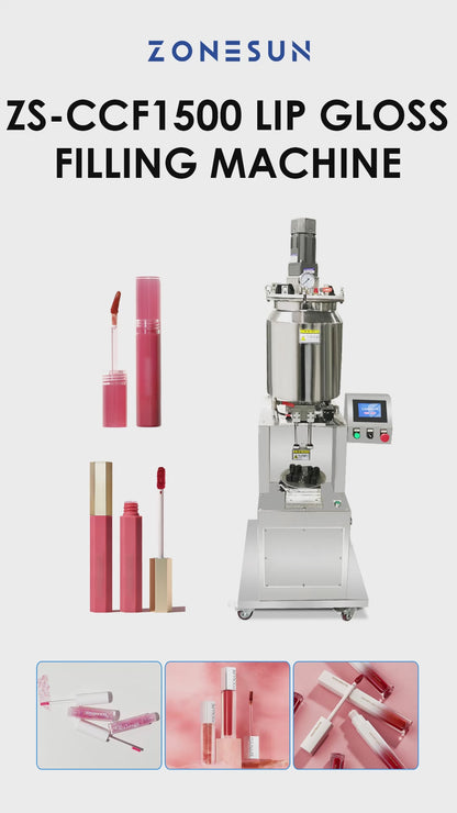 ZONESUN ZS‑CCF1500 Lip Gloss & Mascara Heating Mixing Filling Machine