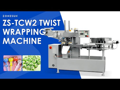 ZONESUN ZS-TCW2 Automatic Twist Lollipop Wrapping Machine Ball Lollipop Packager