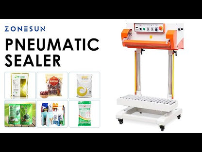 Zonesun ZS‑QLF700A Pneumatic Vertical Band Sealer with Conveyor