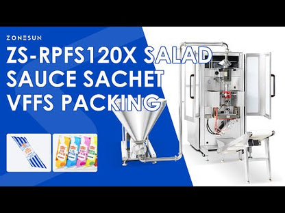 ZONESUN ZS-RPFS120X Automatic VFFS Packing Machine for Honey and Cream Sachet Filling & Sealing