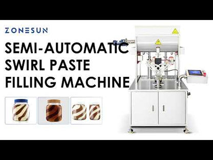 ZONESUN ZS-FM250 Semi-automatic Dual-Color Swirl Paste Filling Machine