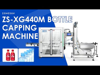 ZONESUN ZS-XG440M Automatic Rotary 8 Heads Capping machine  Plastic Bottle Cap Screwing Equipment with Automatic Cap Elevator