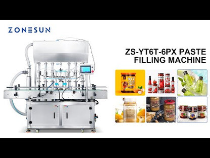 ZONESUN ZS‑YT6T‑6PX 6Head Servo Piston Paste Filling Machine with Pump