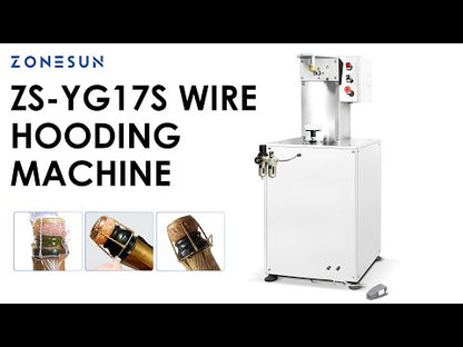 ZONESUN ZS‑YG17S Semi‑automatic Wire Hooding Machine for Wine Bottling