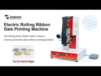 ZONESUN ZY‑RM2‑D Semi‑auto Rolling Ribbon Dialing Date Printer