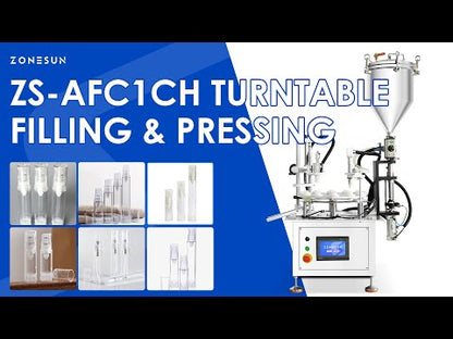 ZONESUN ZS-AFC1CH Automatic Paste Filling and Cap Pressing Monoblock Machine with Pressurized Hopper