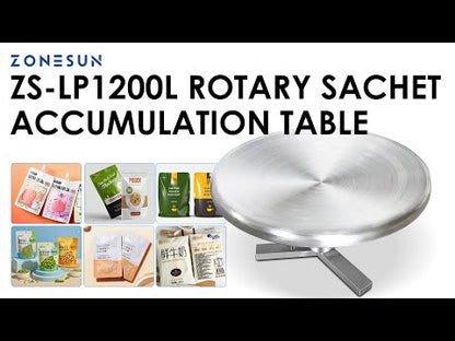 Tavolo rotante automatico per la raccolta di bustine ZONESUN ZS-LP1200L, accumulatore di sacchetti