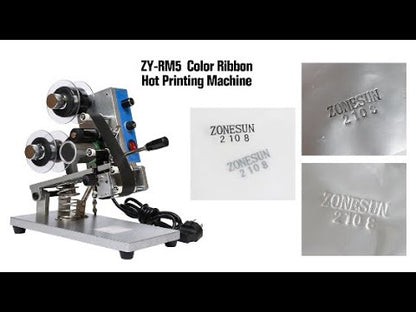 ZONESUN ZY‑RM5 Color Ribbon Hot Printer for Soft Packaging Codes