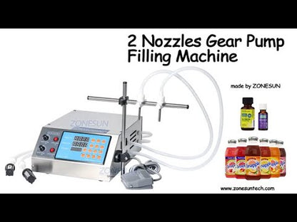 ZONESUN Semi‑Automatic 2‑Nozzles Gear Pump Liquid Filling Machine