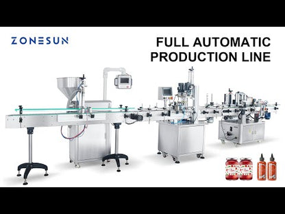ZONESUN Servo Motor Rotor Pump Paste Filling Capping Labeling Line