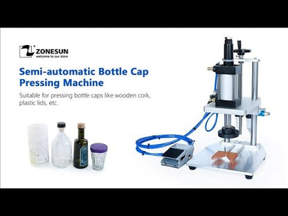 ZONESUN ZS-XG70ZC Semi-automatic Liquor Wine Gin Jar Whisky Plastic Bottle Cap Cork Pressing Capping Machine