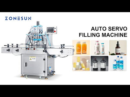 ZONESUN ZS‑SV4HS 4‑Nozzle Servo Piston Pump Liquid Filling Machine