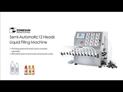 ZONESUN ZS-DPYT12P Semi-auto 12 Nozzle2 Liquid Filling Machine