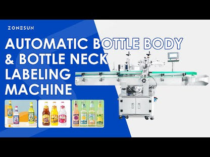 ZONESUN ZS-TB120 Neck & Body Labeling Machine for Round Bottles