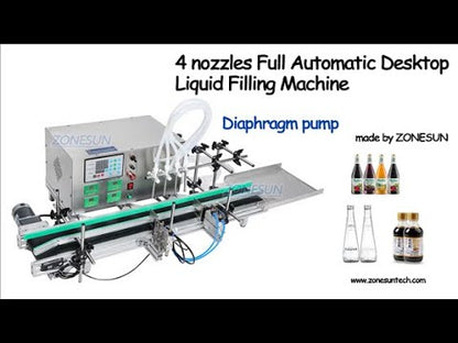 ZONESUN ZS‑DTDP4 Auto-Desktop 4‑Nozzle Diaphragm Pump Liquid Filler