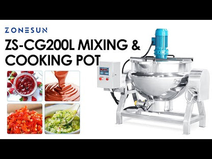 ZONESUN ZS-CG200L Industrial Cooker with Mixer and Heater