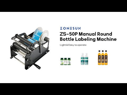 ZONESUN ZS‑50P Manual Round Bottle Labeling Machine for Small Jobs