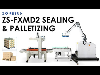 ZONESUN ZS-FXMD2 Automated Carton Sealing & Robotic Palletizing Line