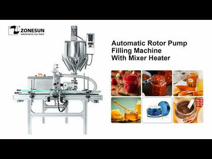 ZONESUN ZS-DTGT900M Rotor Pump Paste Filling Machine with Mixer&Heater