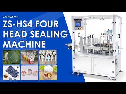 ZONESUN ZS-HS4 Automatic Four-Head Precut Lid Cup Sealing Machine