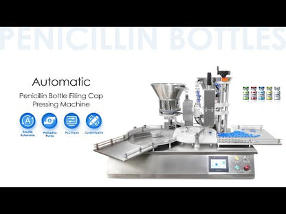 ZONESUN Macchina automatica per il riempimento e la tappatura di liquidi con pompa peristaltica per bottiglie di penicillina con alimentatore per tappi 