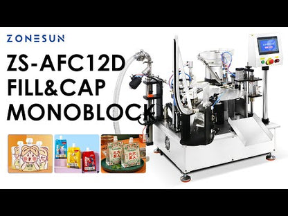 ZONESUN ZS-AFC12D Automatic Spout Pouch Liquid Filling Capping Machine