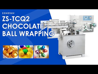 ZONESUN ZS‑TCQ2 Chocolate Ball Wrapping Machine Automatic Foil Packaging Equipment for Spherical Candies